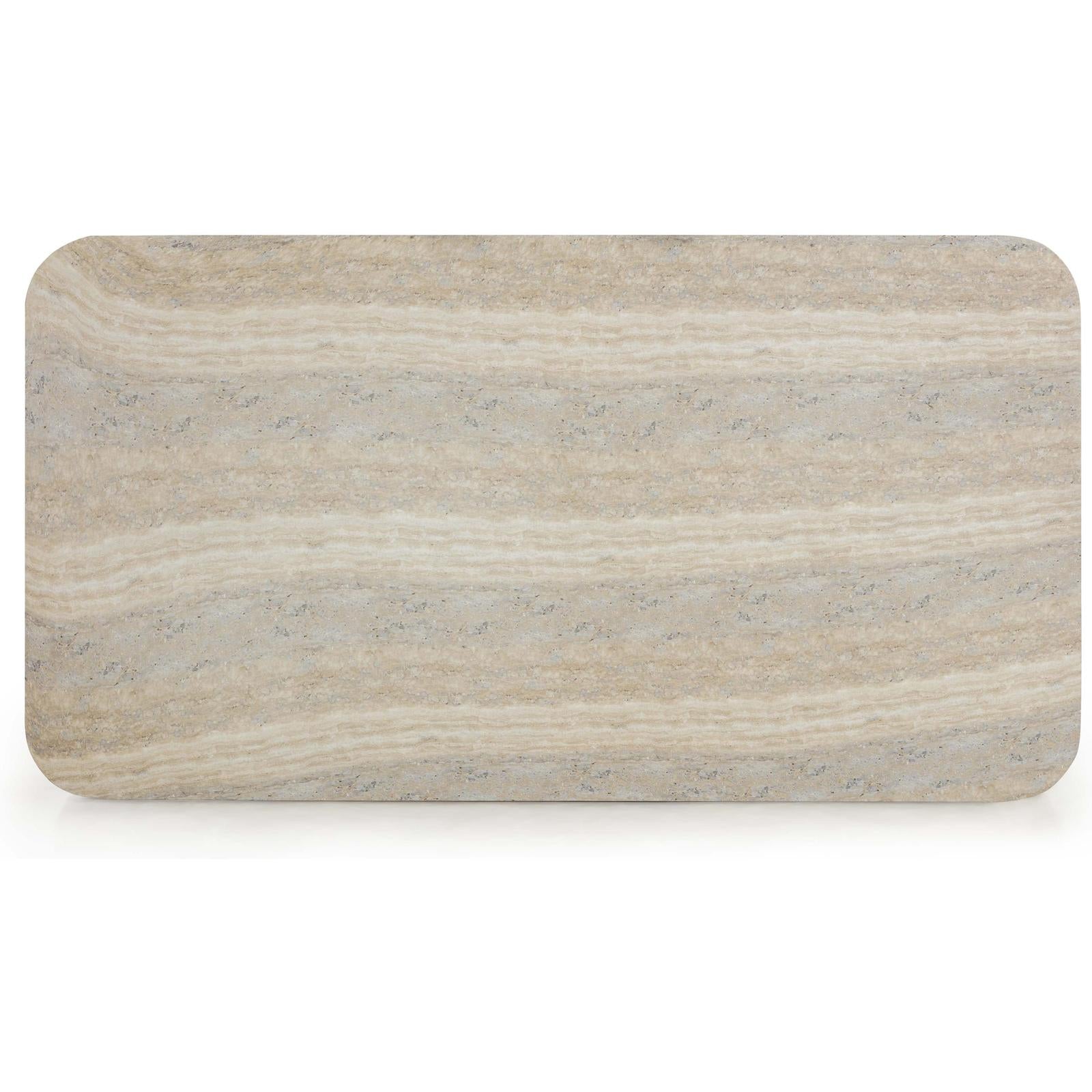 TOV Furniture Tyche Faux Travertine Indoor/Outdoor Concrete Rectangular Coffee Table
