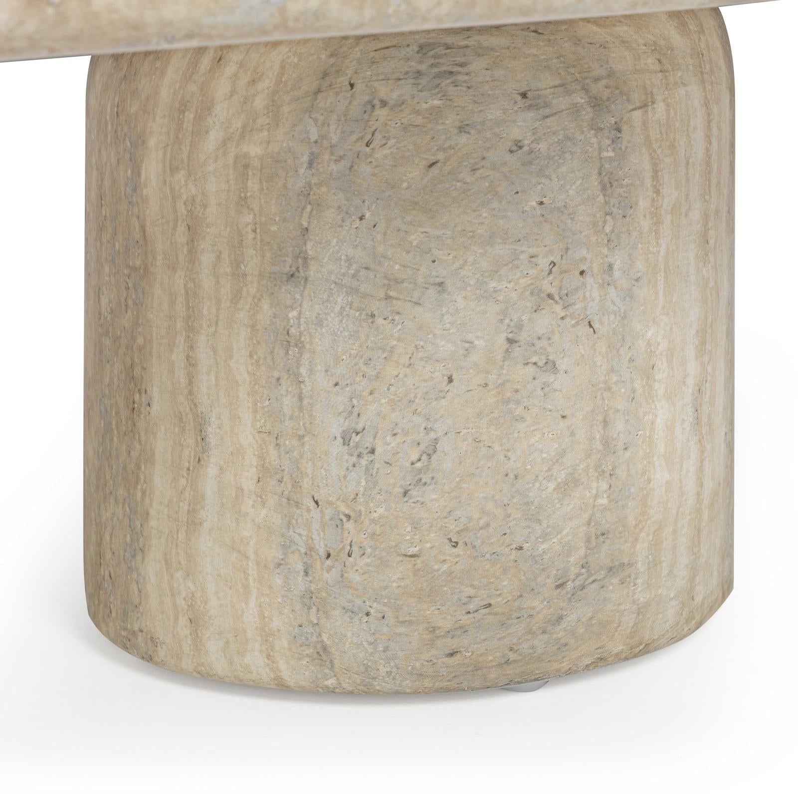 TOV Furniture Tyche Faux Travertine Indoor/Outdoor Concrete Rectangular Coffee Table