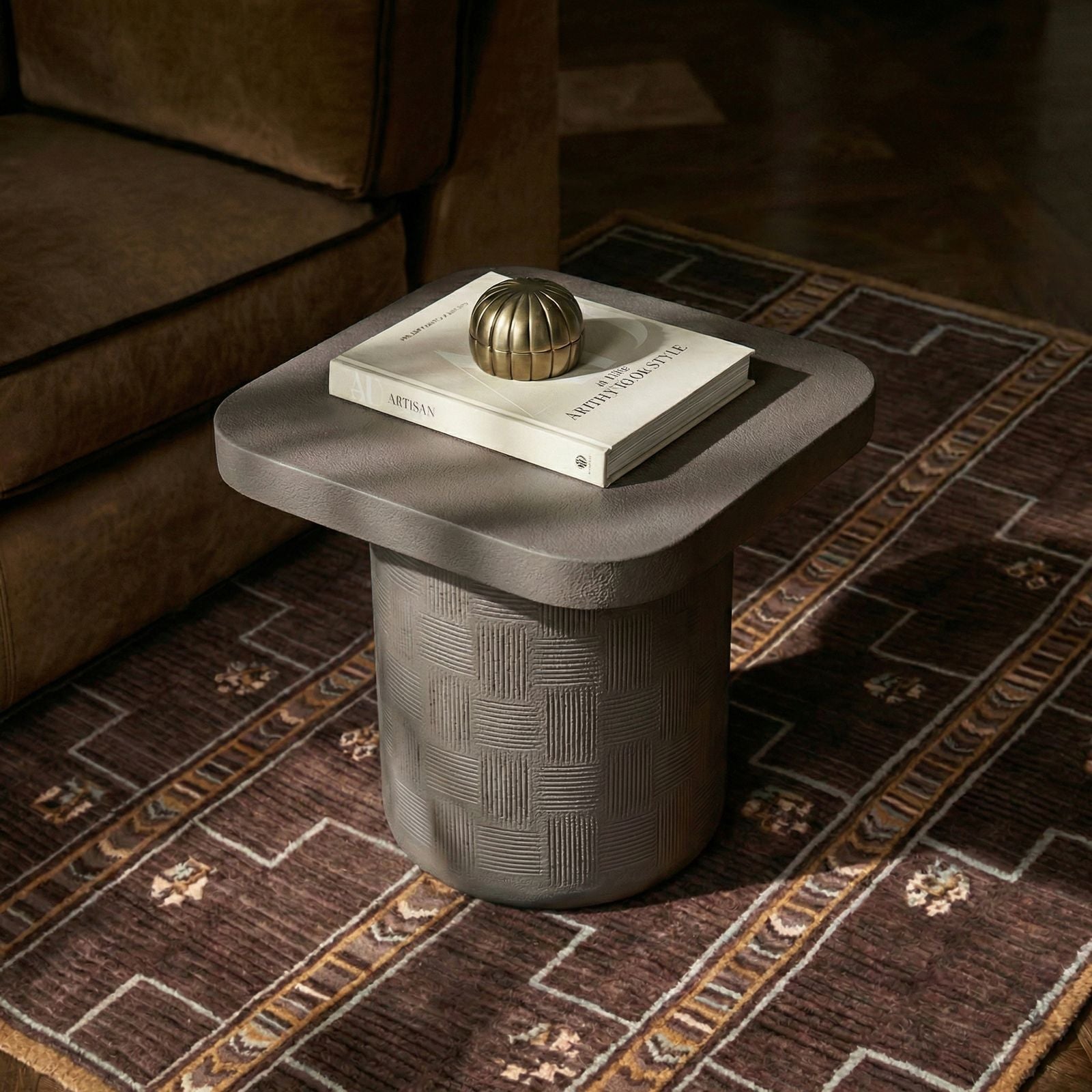 TOV Furniture Suraya Indoor/Outdoor Concrete Side Table