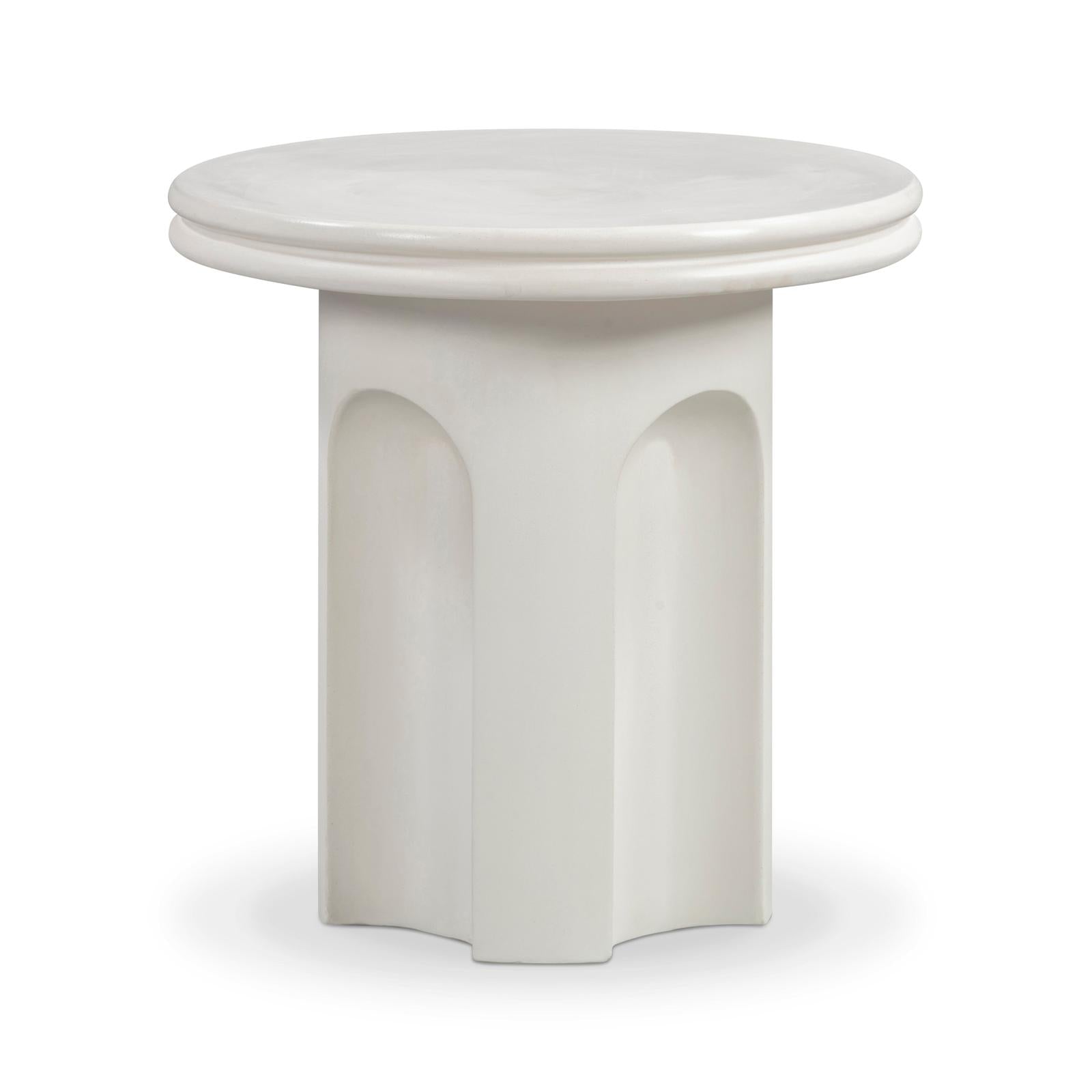TOV Furniture Cassandra Ivory Indoor/Outdoor Concrete Side Table
