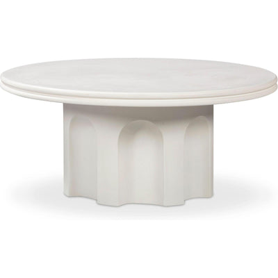 TOV Furniture Cassandra Ivory Indoor/Outdoor Concrete Round Coffee Table