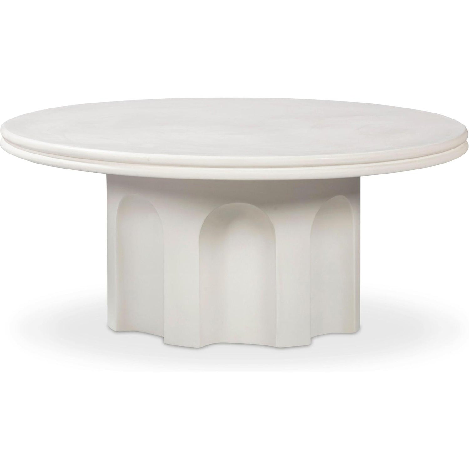 TOV Furniture Cassandra Ivory Indoor/Outdoor Concrete Round Coffee Table