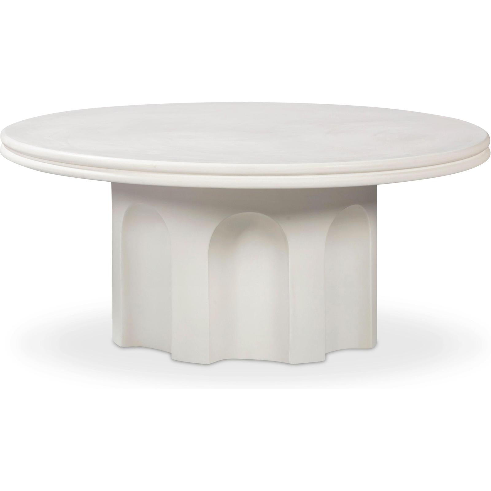 TOV Furniture Cassandra Ivory Indoor/Outdoor Concrete Round Coffee Table