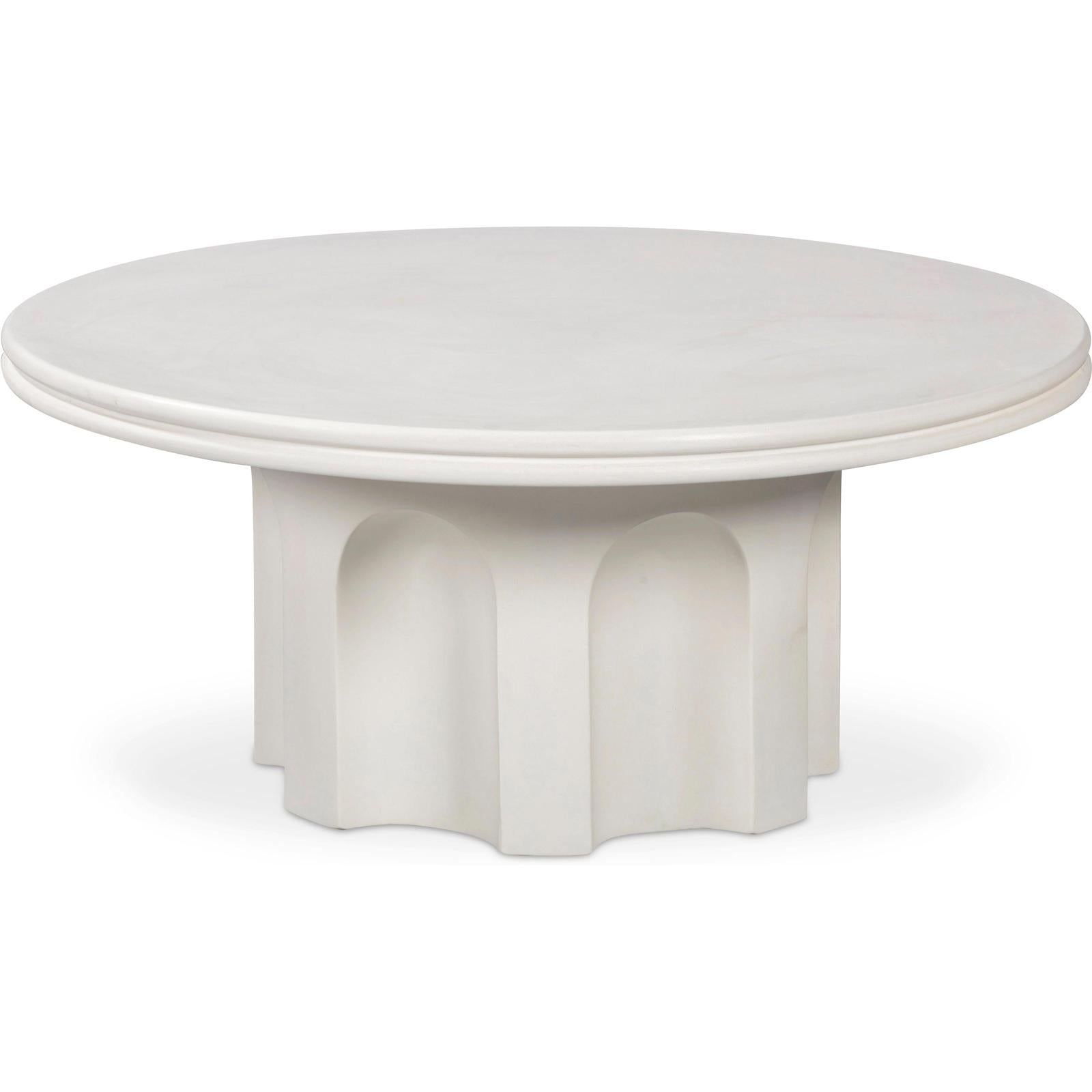 TOV Furniture Cassandra Ivory Indoor/Outdoor Concrete Round Coffee Table