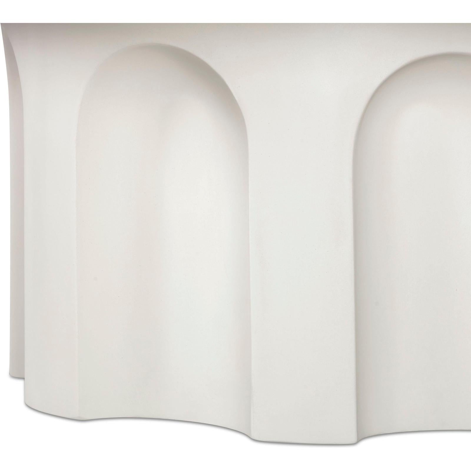 TOV Furniture Cassandra Ivory Indoor/Outdoor Concrete Round Coffee Table