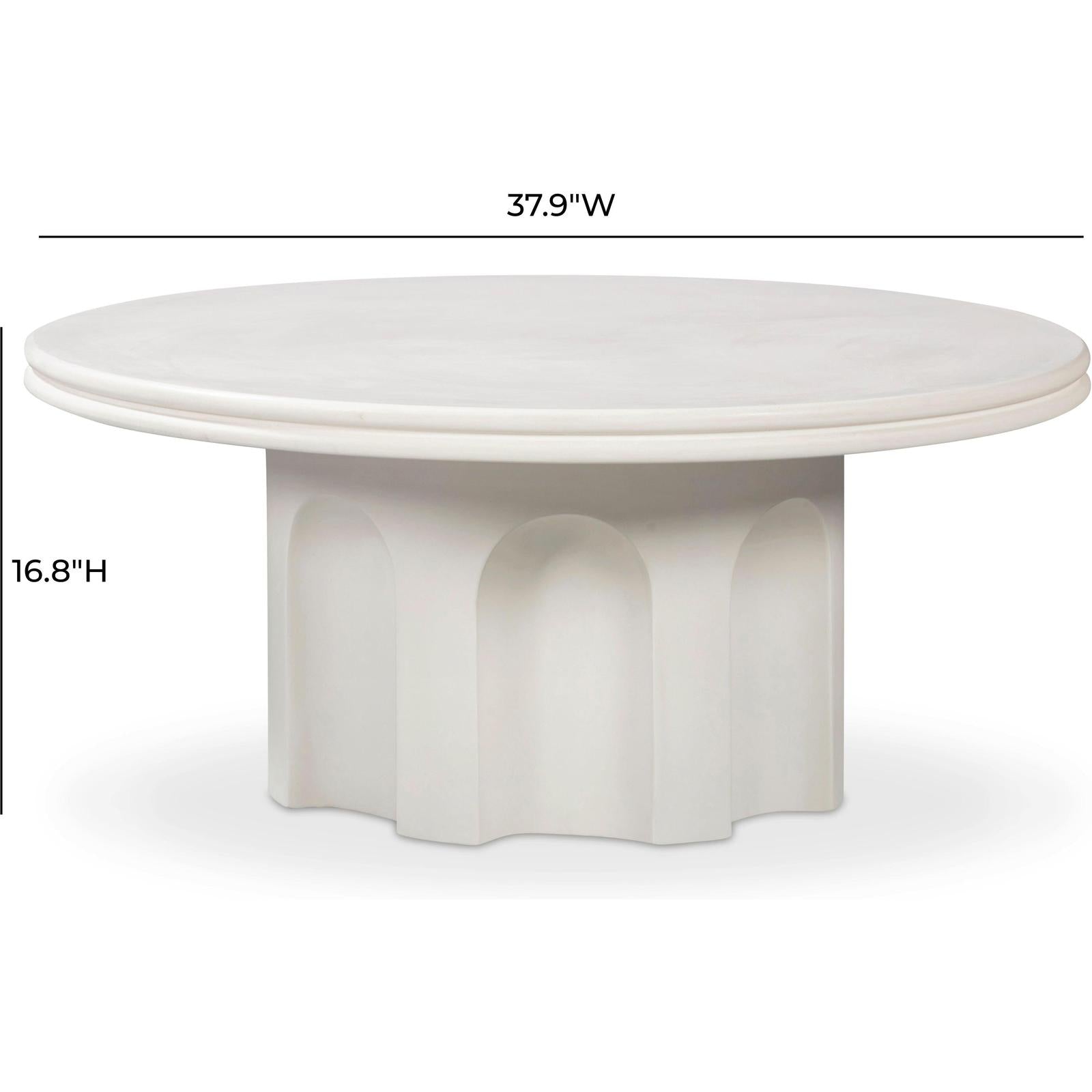 TOV Furniture Cassandra Ivory Indoor/Outdoor Concrete Round Coffee Table