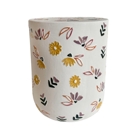 TOV Furniture Ceramic Hand-Painted Floral Indoor/Outdoor Table