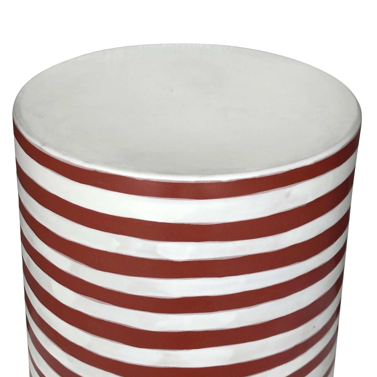 TOV Furniture Tempest Indoor/Outdoor Ceramic Table in Stripes