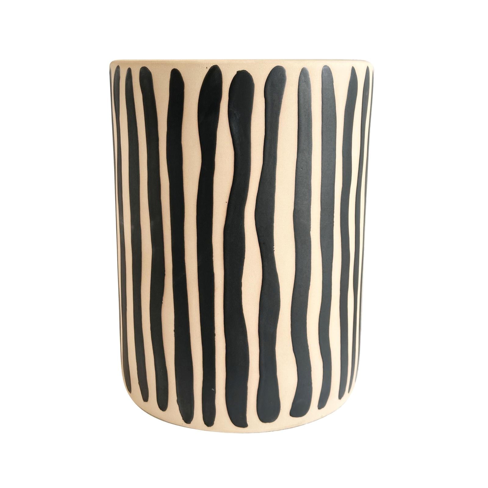 TOV Furniture Tempest Indoor/Outdoor Ceramic Table in Stripes