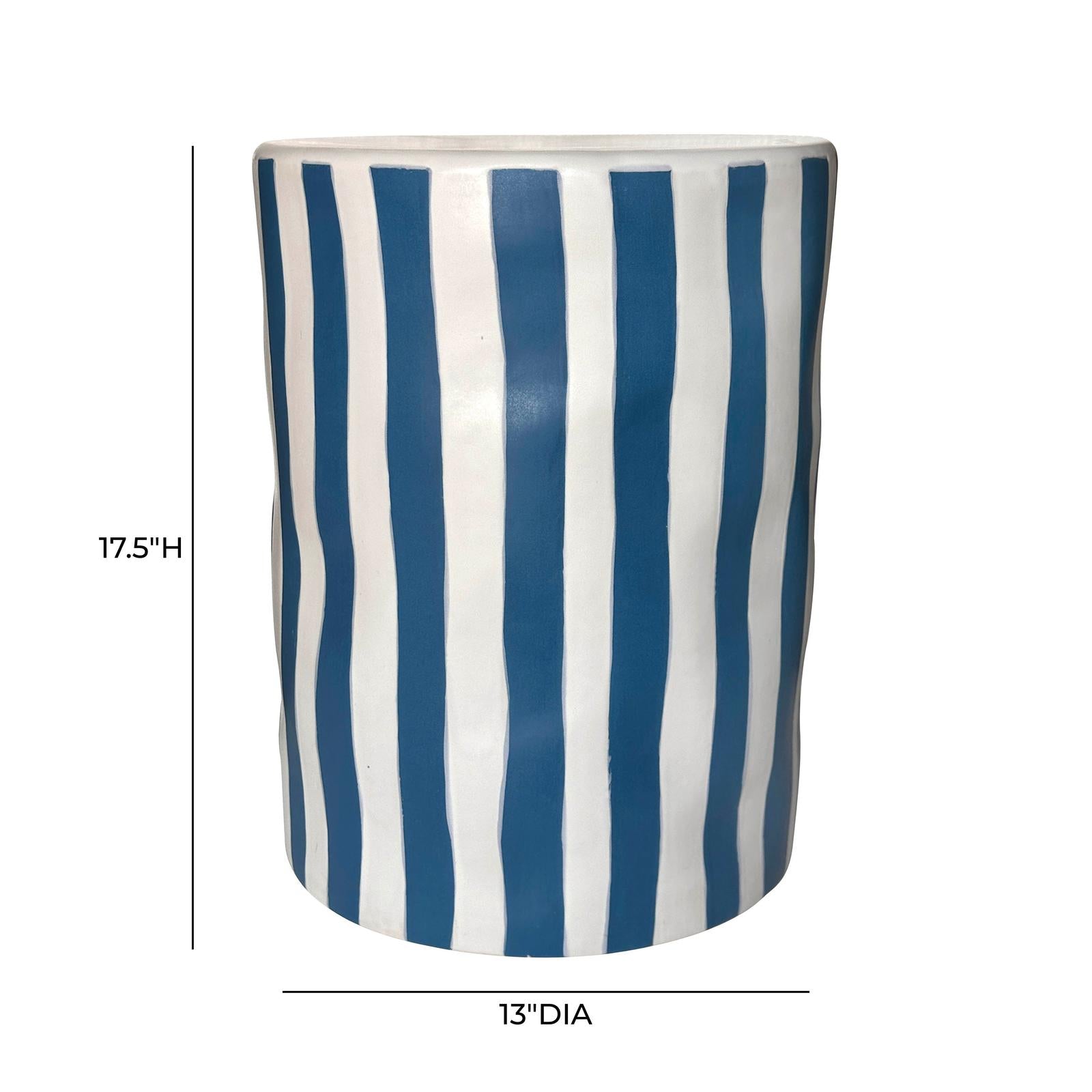 TOV Furniture Tempest Indoor/Outdoor Ceramic Table in Stripes