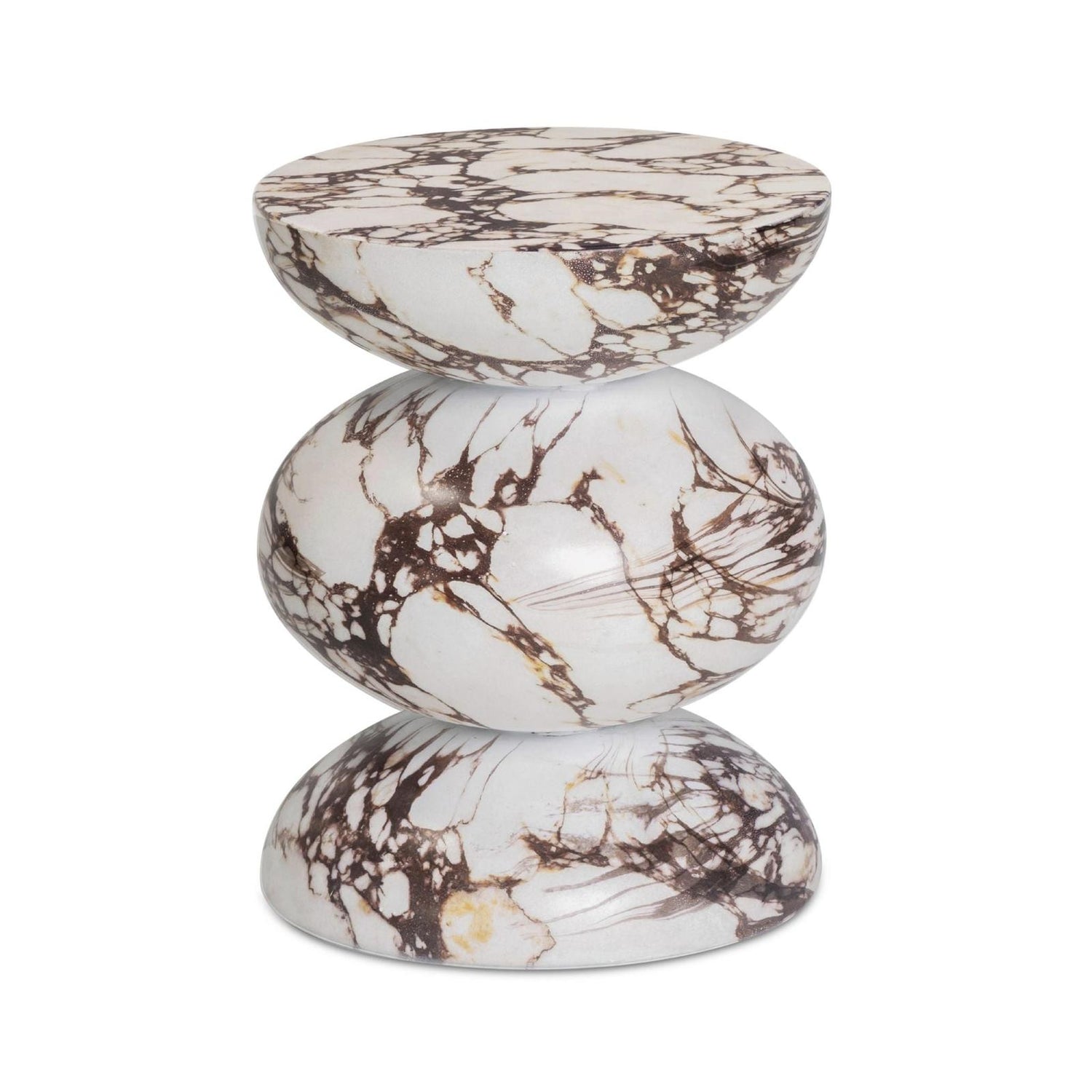 TOV Furniture Pia Red Faux Marble Indoor/Outdoor Concrete Side Table