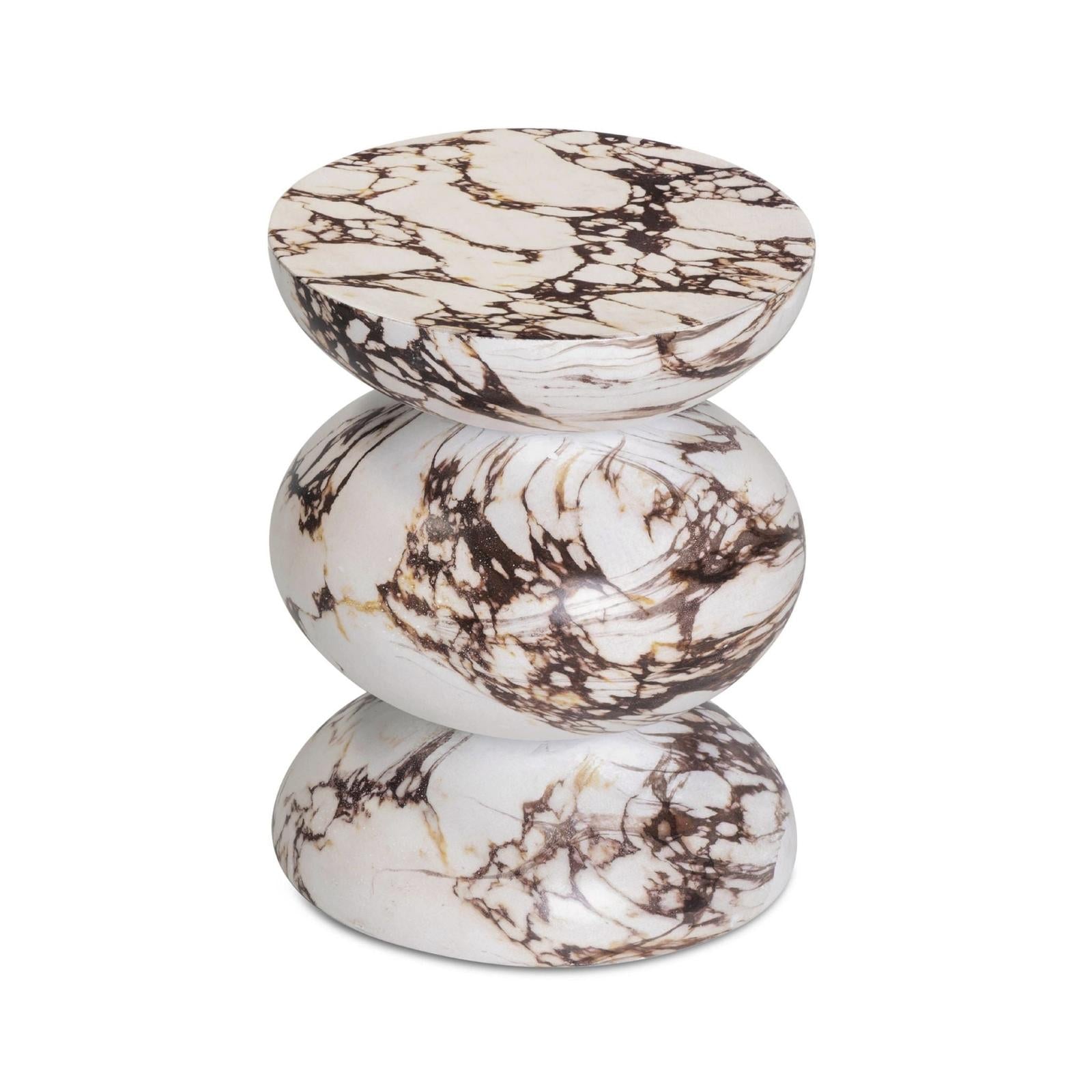 TOV Furniture Pia Red Faux Marble Indoor/Outdoor Concrete Side Table