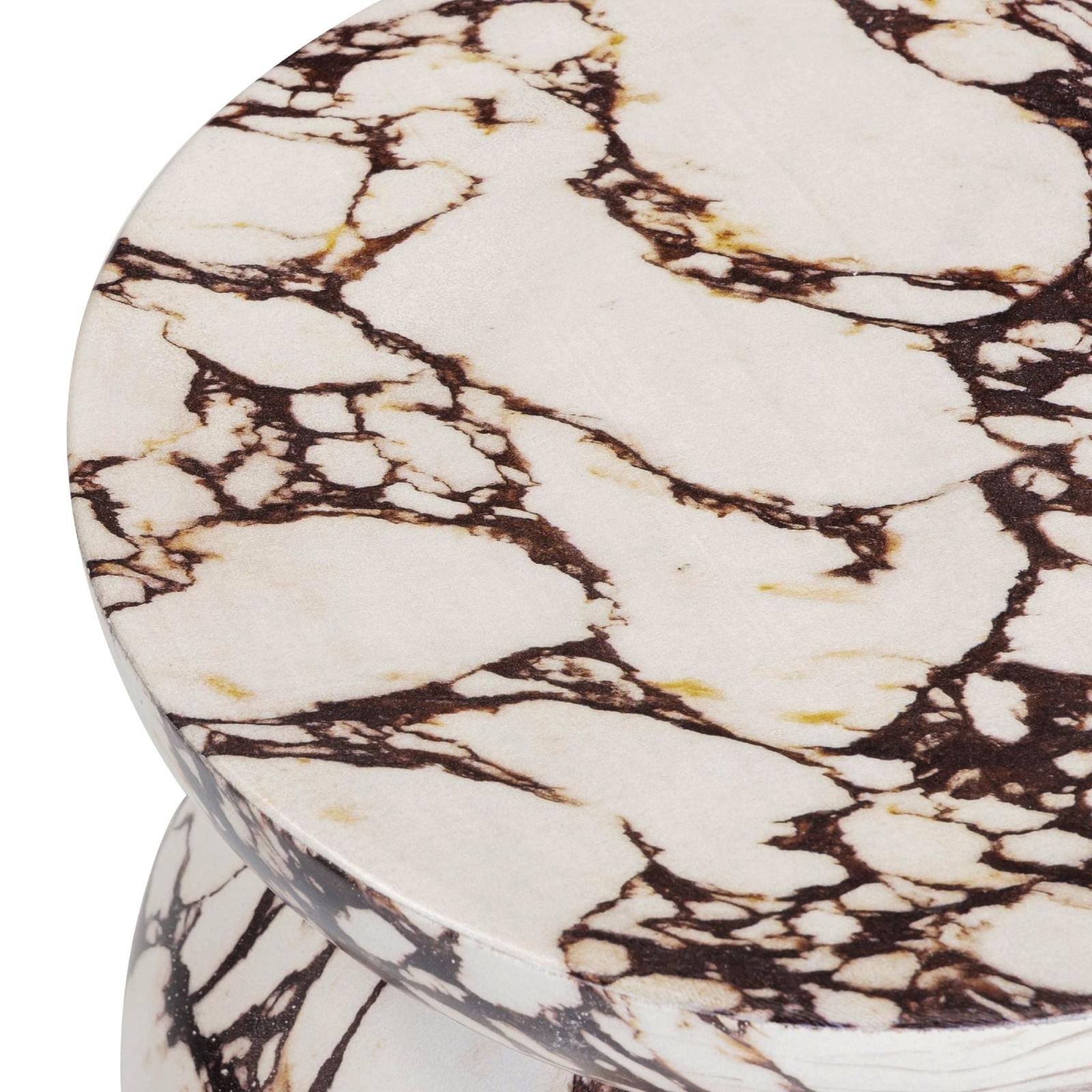 TOV Furniture Pia Red Faux Marble Indoor/Outdoor Concrete Side Table