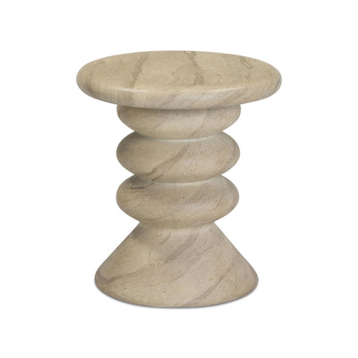 TOV Furniture Hyre Faux Travertine Indoor/Outdoor Concrete Side Table