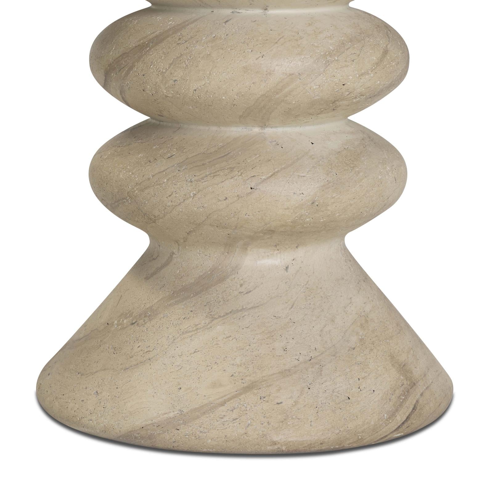 TOV Furniture Hyre Faux Travertine Indoor/Outdoor Concrete Side Table
