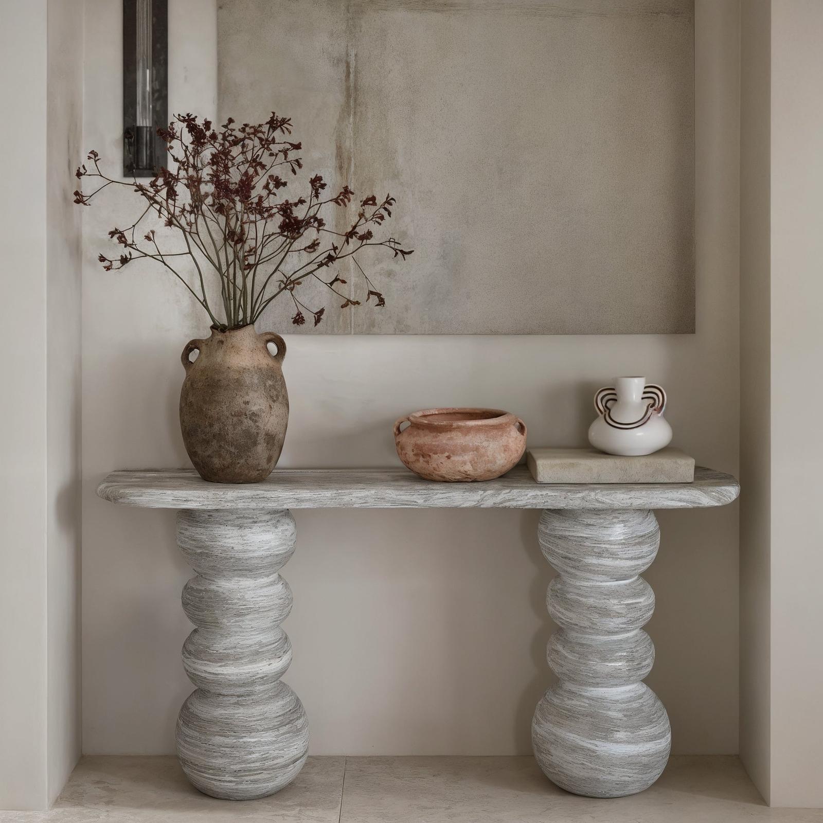 TOV Furniture Hyre Faux Stone Indoor/Outdoor Concrete Console Table
