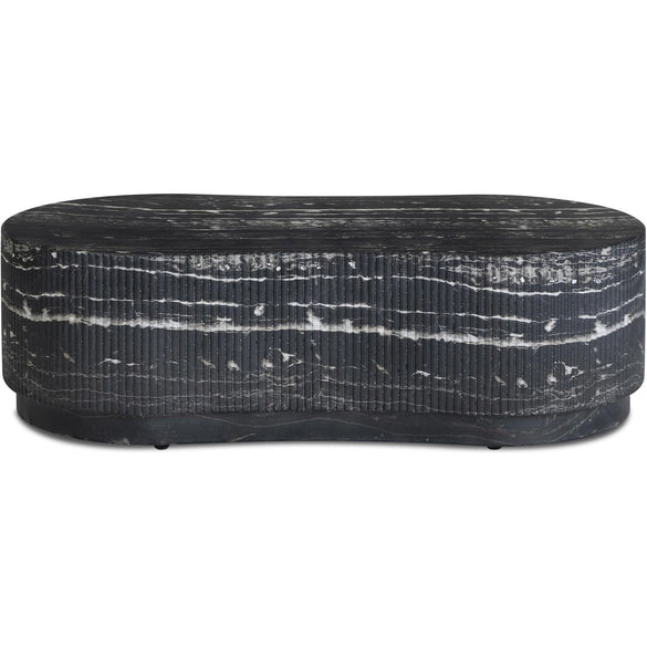 TOV Furniture Hades Black Faux Marble Indoor/Outdoor Concrete Coffee Table
