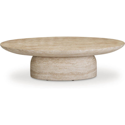 TOV Furniture Sonia Faux Travertine Indoor/Outdoor Concrete Coffee Table