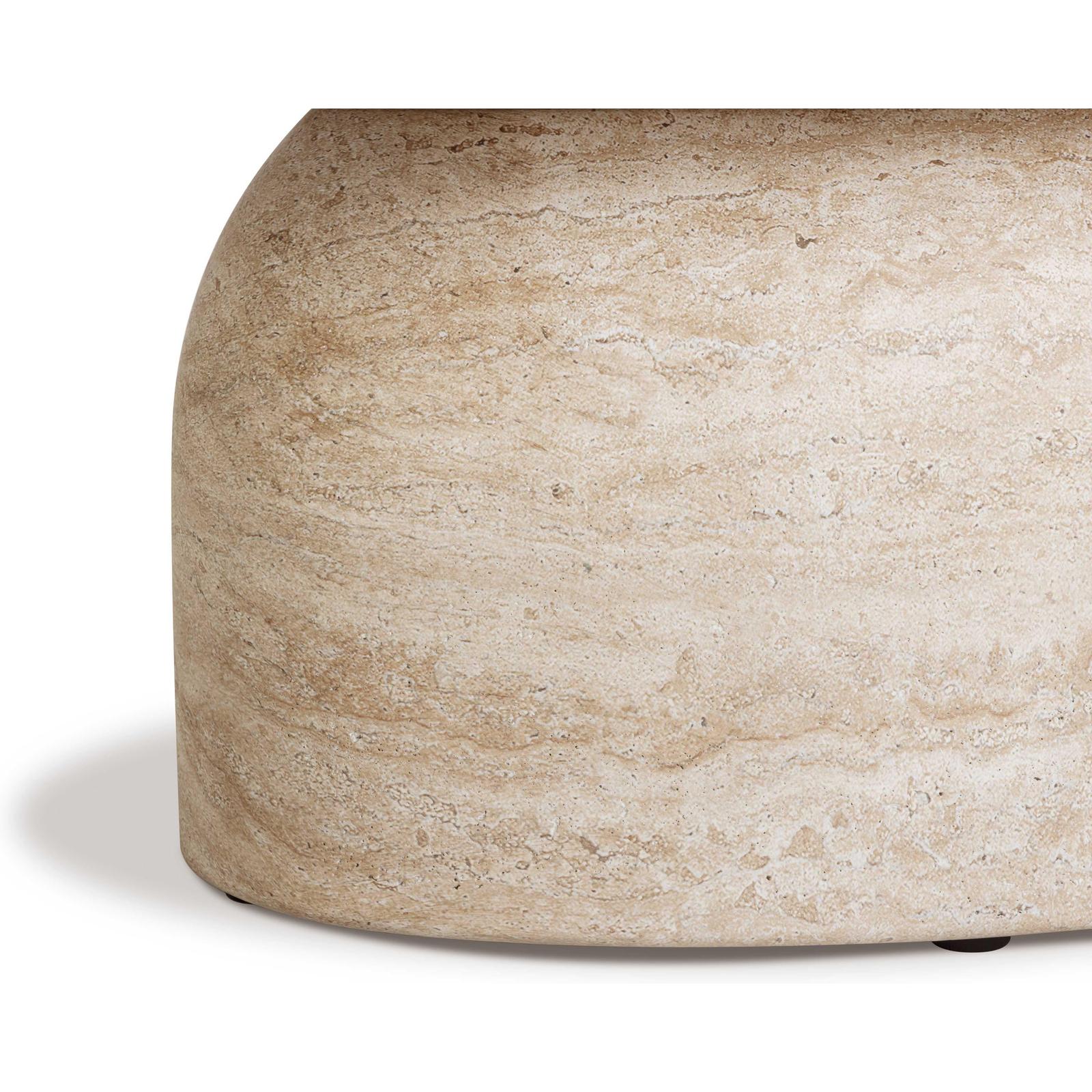 TOV Furniture Sonia Faux Travertine Indoor/Outdoor Concrete Coffee Table