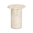 TOV Furniture Blossom Washed Faux Travertine Indoor/Outdoor Concrete Side Table