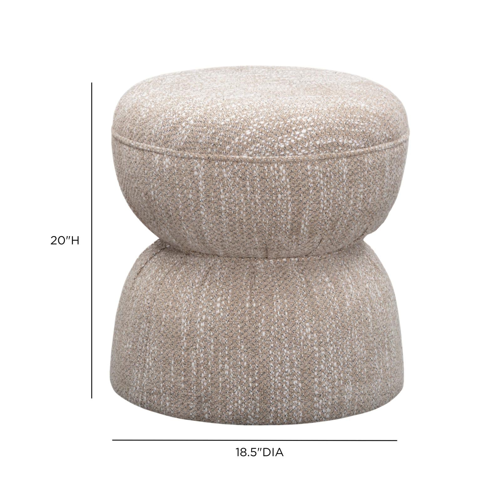 TOV Furniture Tomlin Ruched Performance Fabric Game Ottoman
