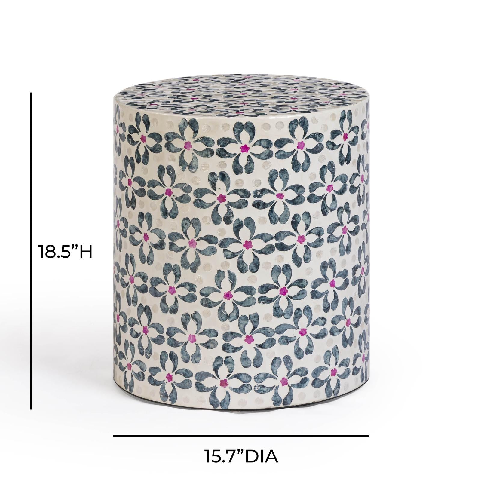 TOV Furniture Lorna Capiz Shell Accent Stool