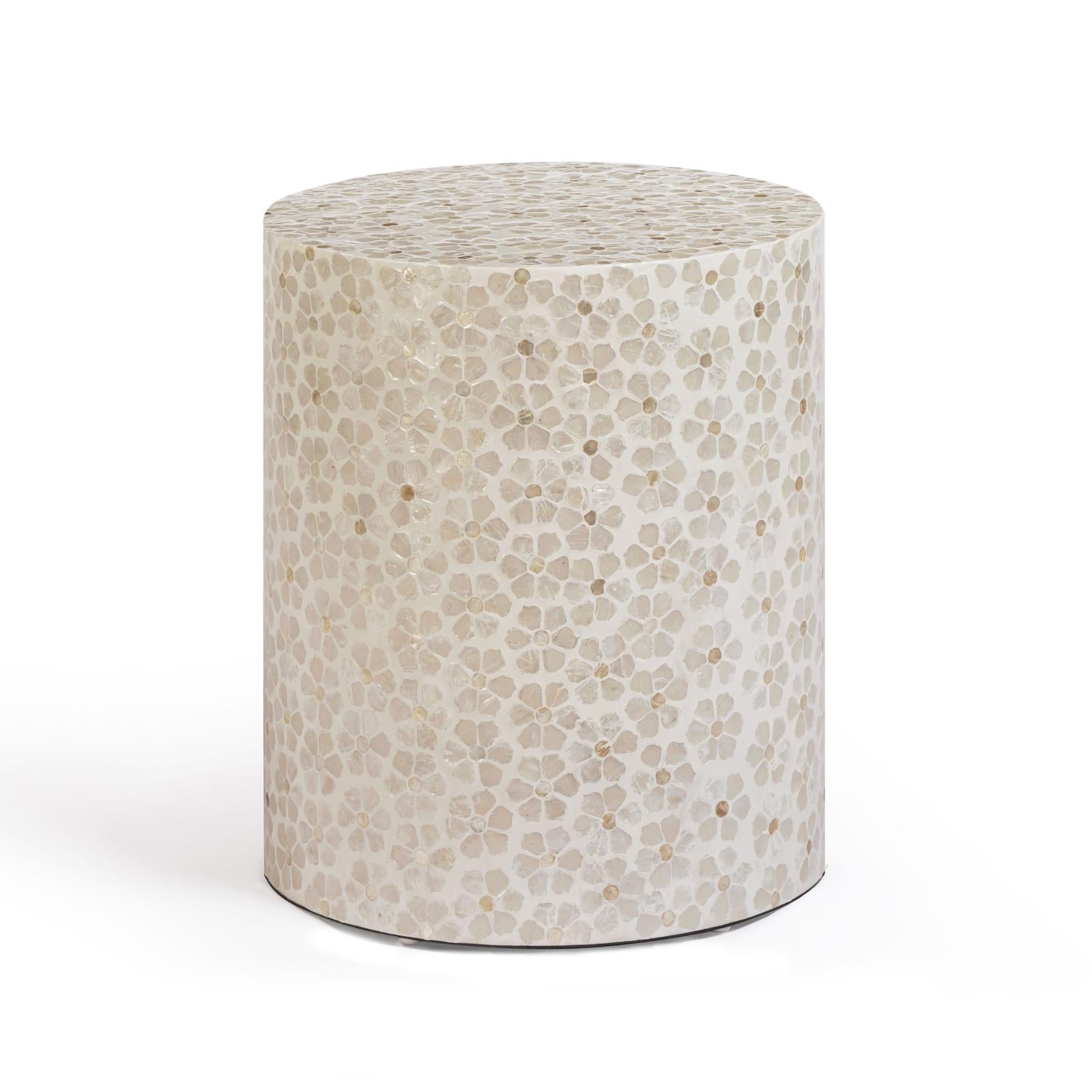 TOV Furniture Lorna Capiz Shell Accent Stool