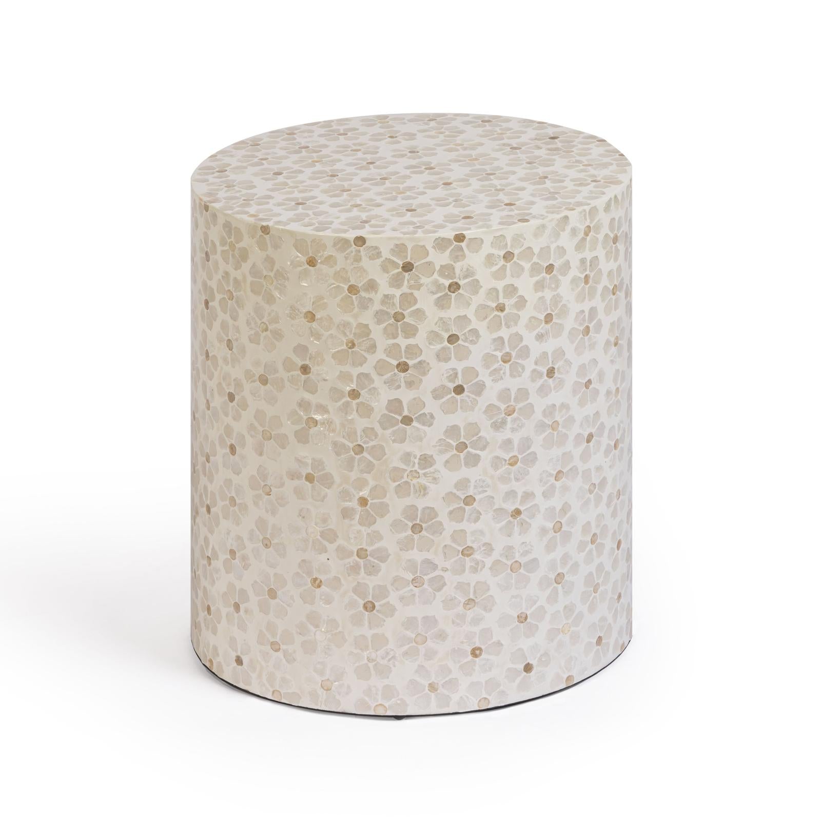 TOV Furniture Lorna Capiz Shell Accent Stool
