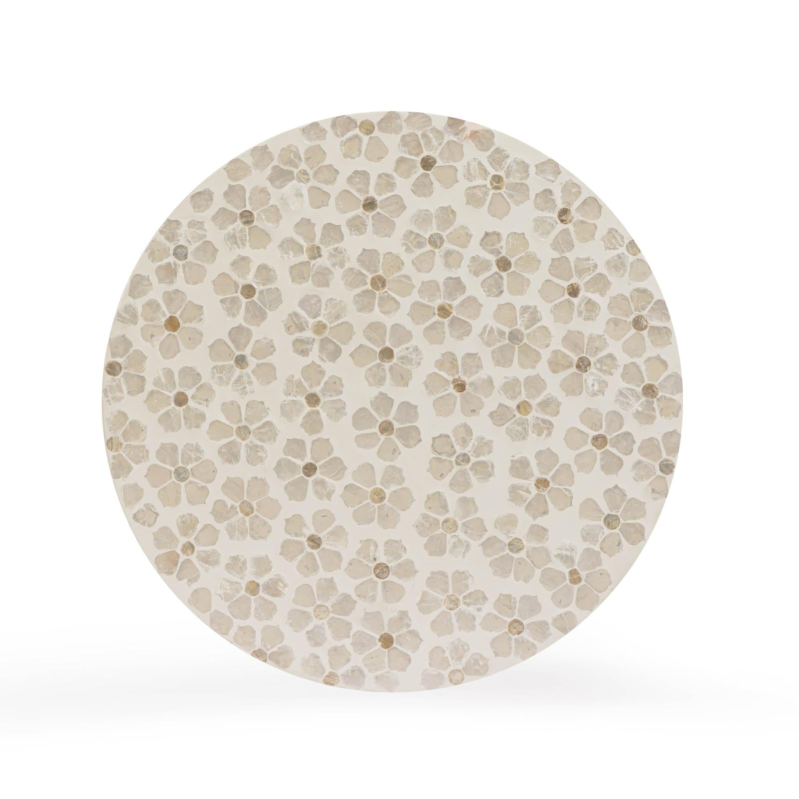 TOV Furniture Lorna Capiz Shell Accent Stool