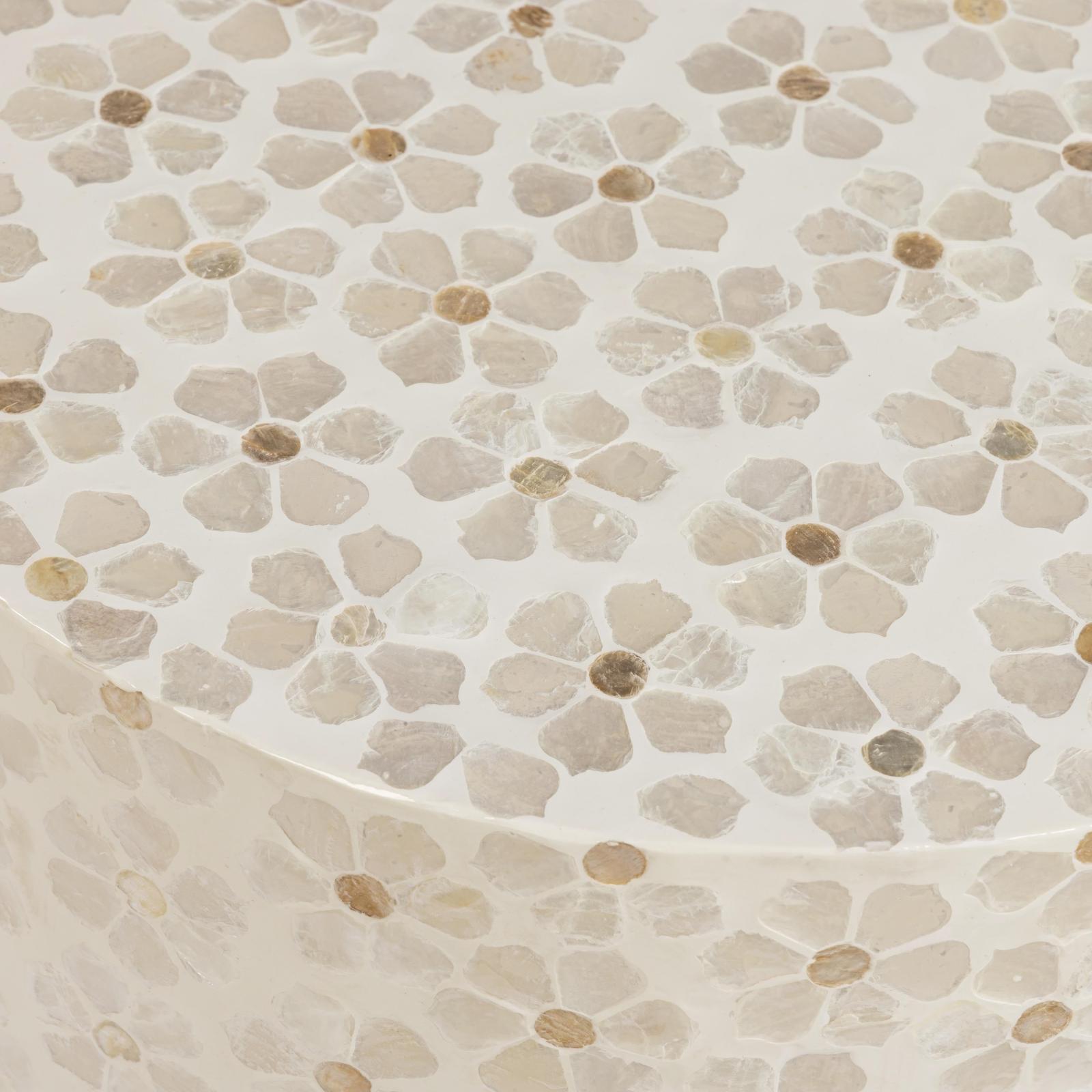 TOV Furniture Lorna Capiz Shell Accent Stool