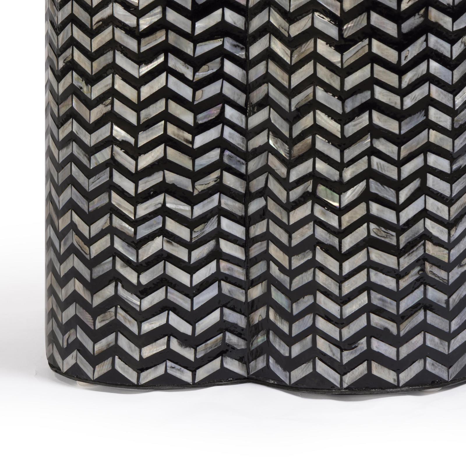 TOV Furniture Truffle Black Mother of Pearl Shell Side Table