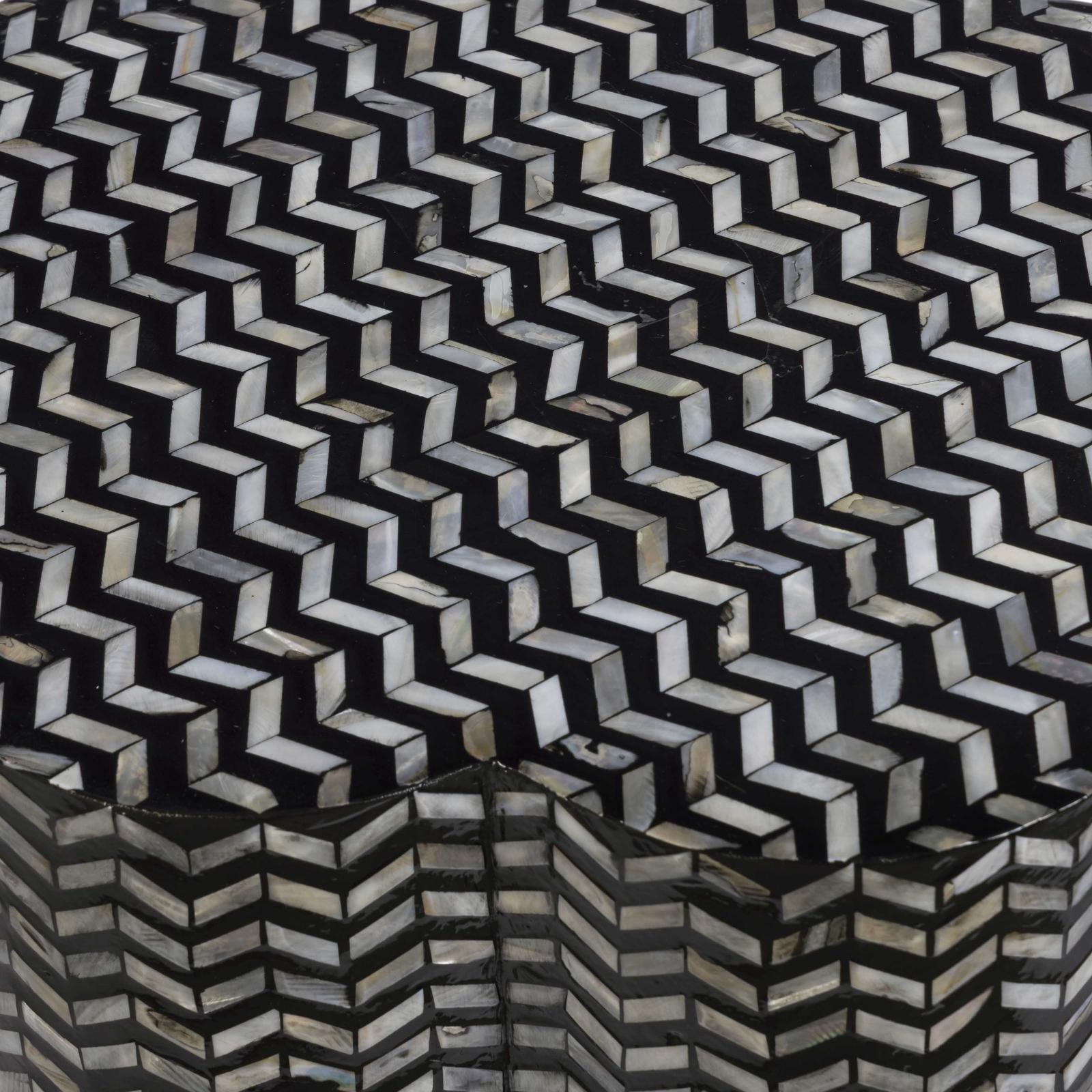 TOV Furniture Truffle Black Mother of Pearl Shell Side Table