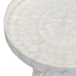 TOV Furniture Coast Pearl White Seashell Round Side Table