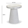 TOV Furniture Coast Pearl White Seashell Round Side Table