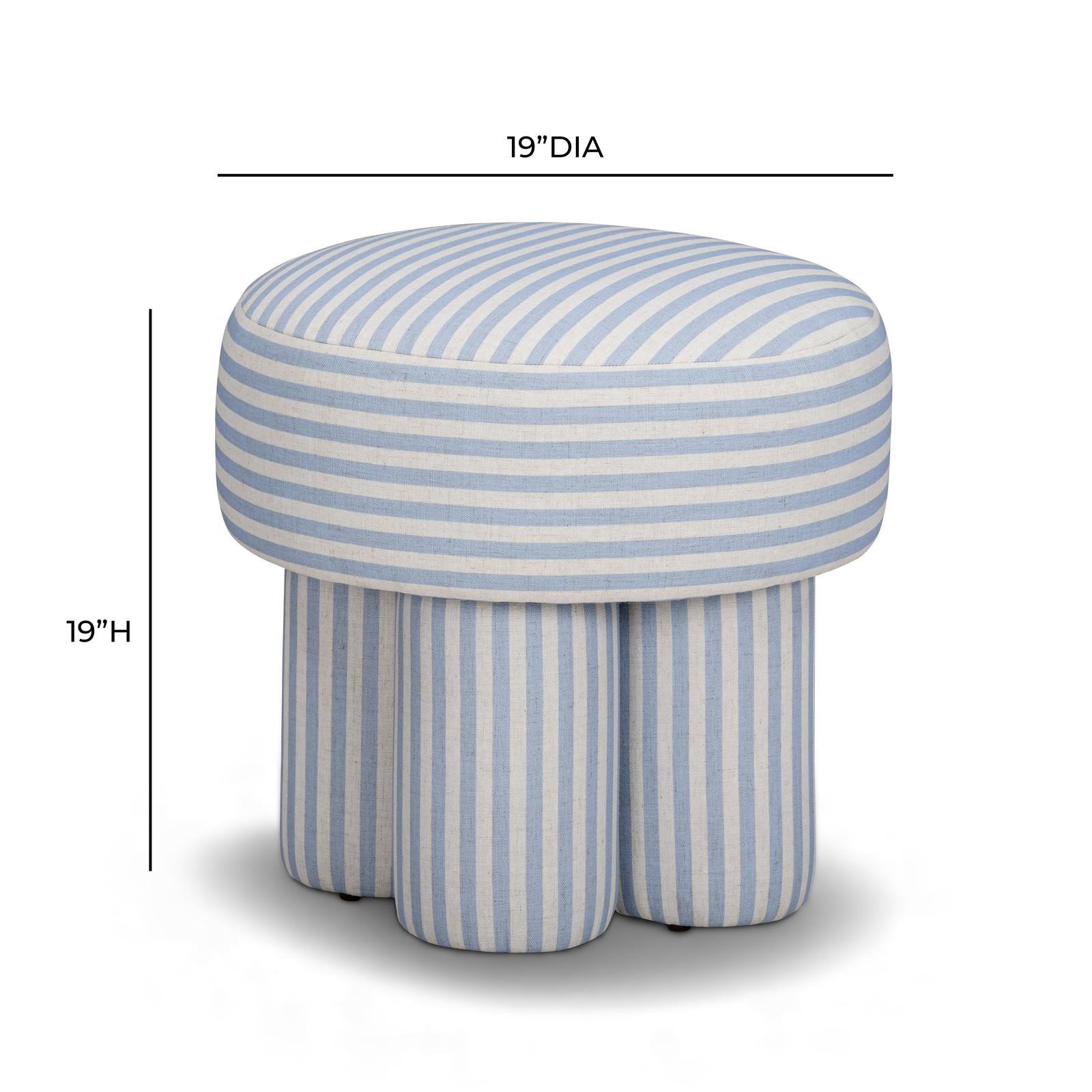 TOV Furniture Masha Striped Performance Linen Accent Stool