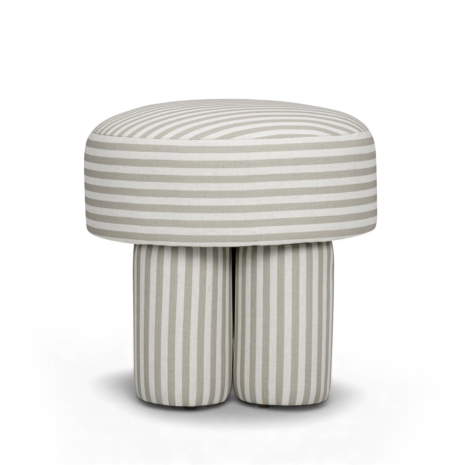 TOV Furniture Masha Striped Performance Linen Accent Stool