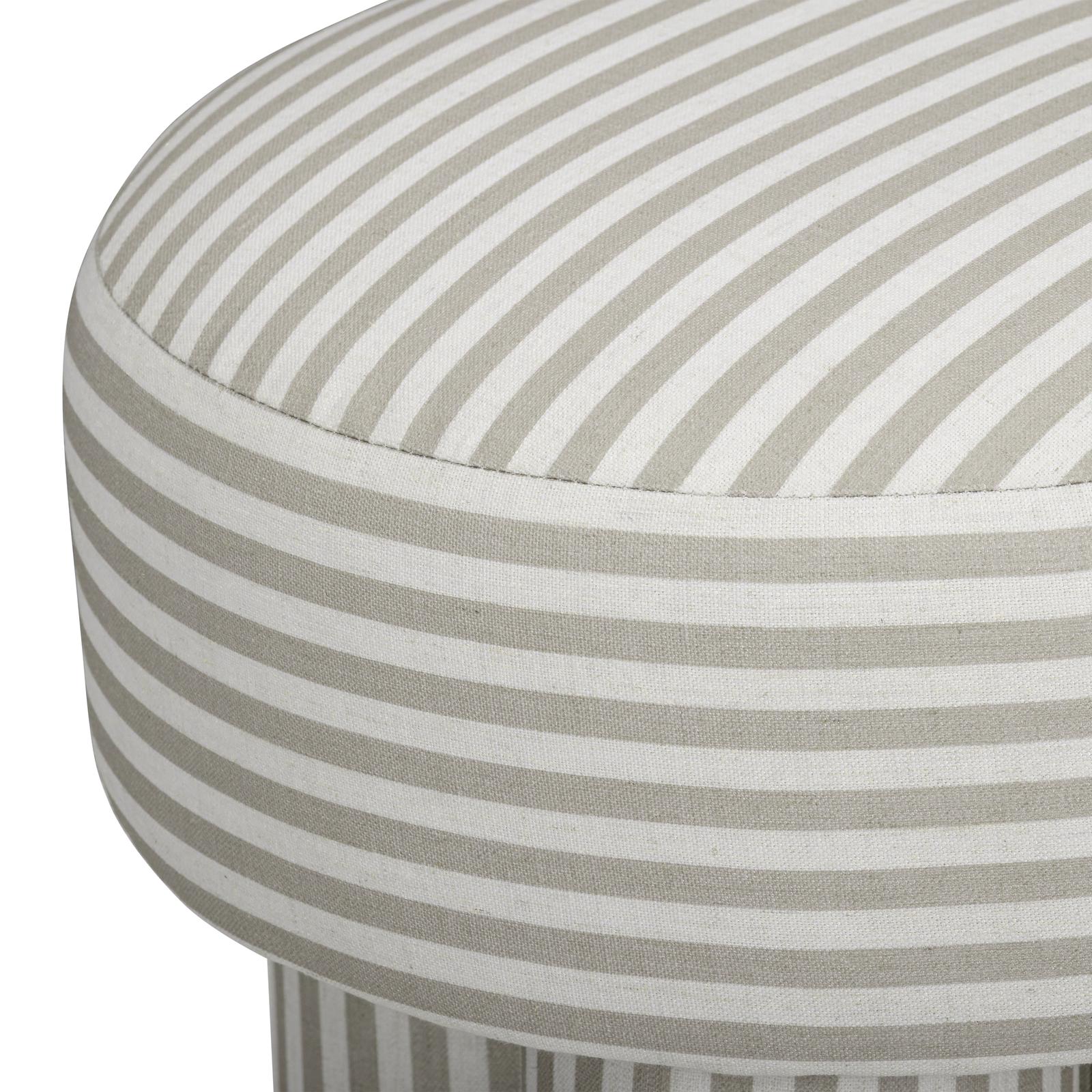 TOV Furniture Masha Striped Performance Linen Accent Stool