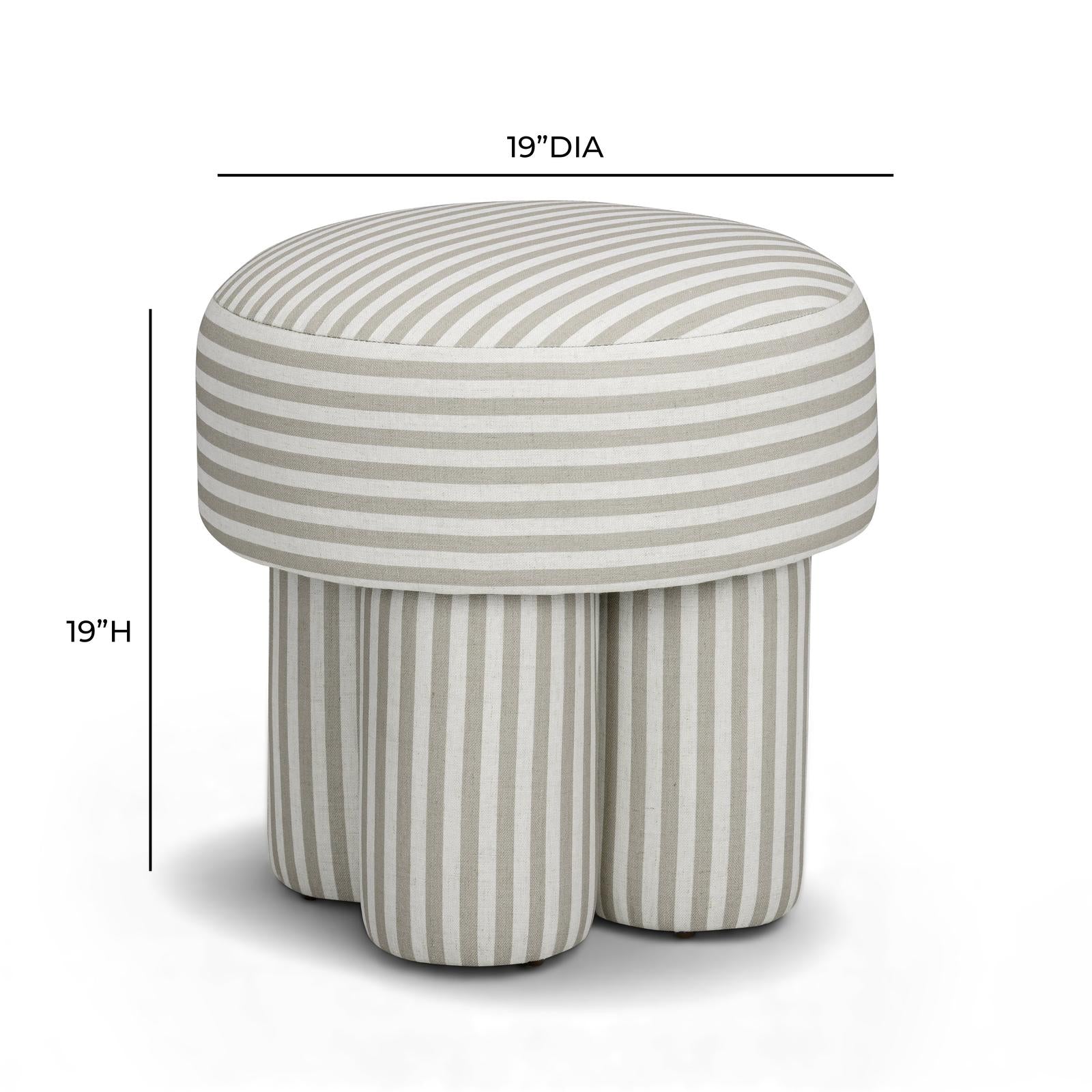 TOV Furniture Masha Striped Performance Linen Accent Stool
