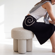 TOV Furniture Masha Striped Performance Linen Accent Stool