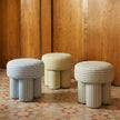 TOV Furniture Masha Yellow Gingham Performance Linen Accent Stool