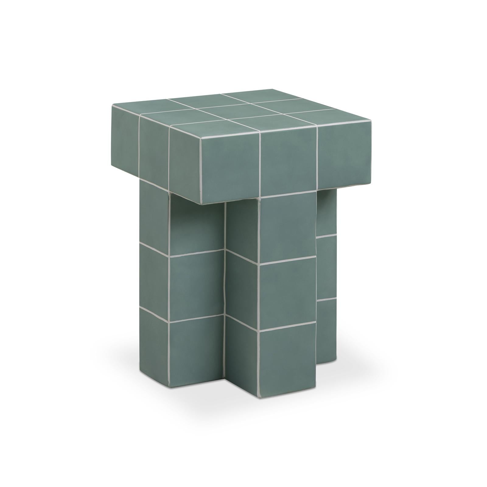 TOV Furniture Alma Tile Concrete Indoor/Outdoor Side Table
