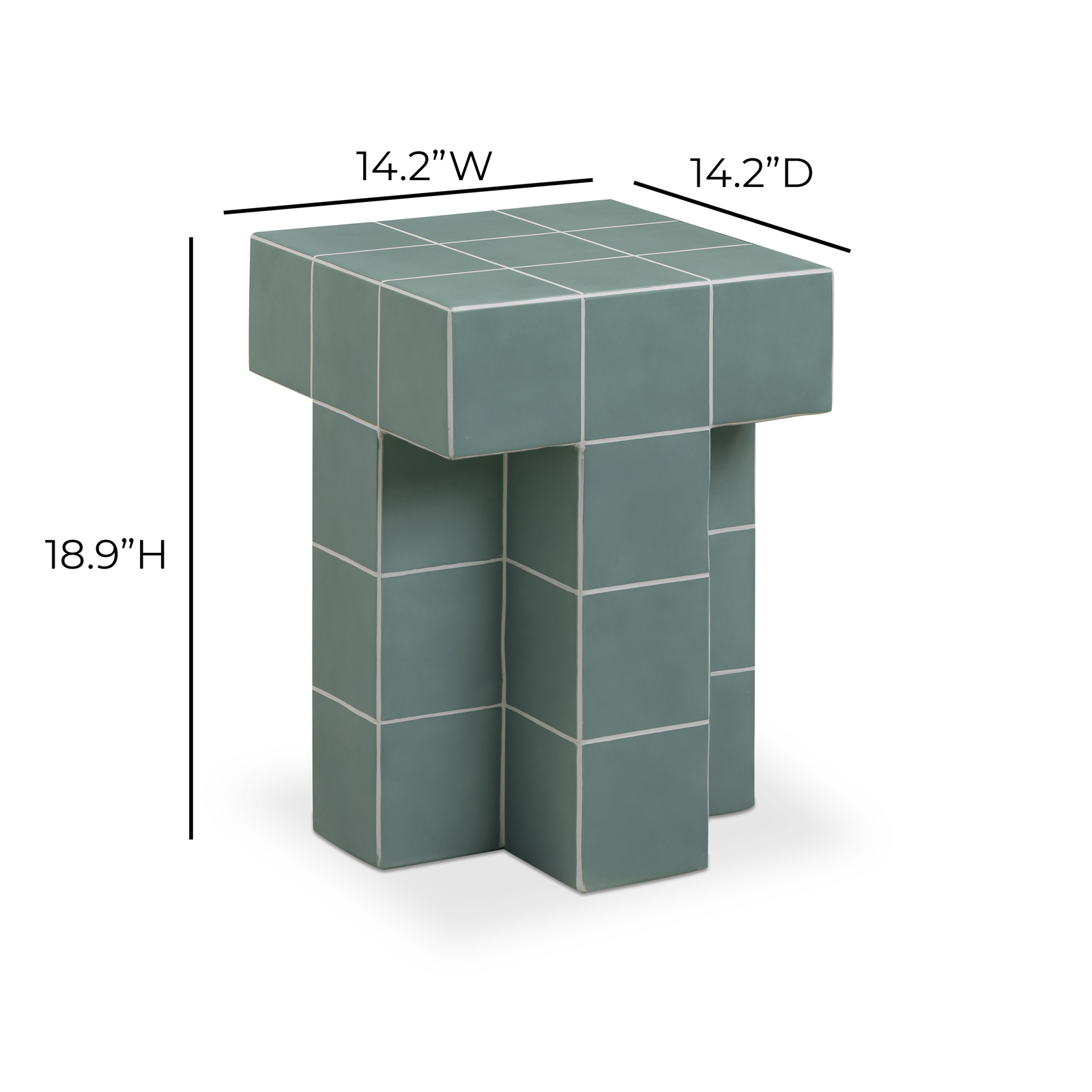 TOV Furniture Alma Tile Concrete Indoor/Outdoor Side Table