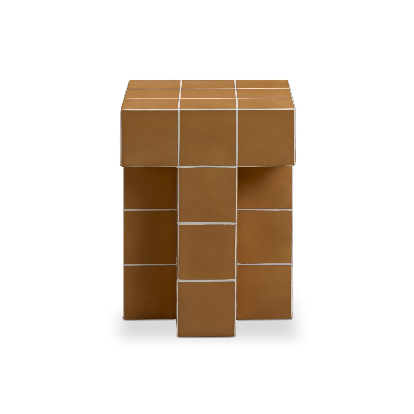 TOV Furniture Alma Tile Concrete Indoor/Outdoor Side Table
