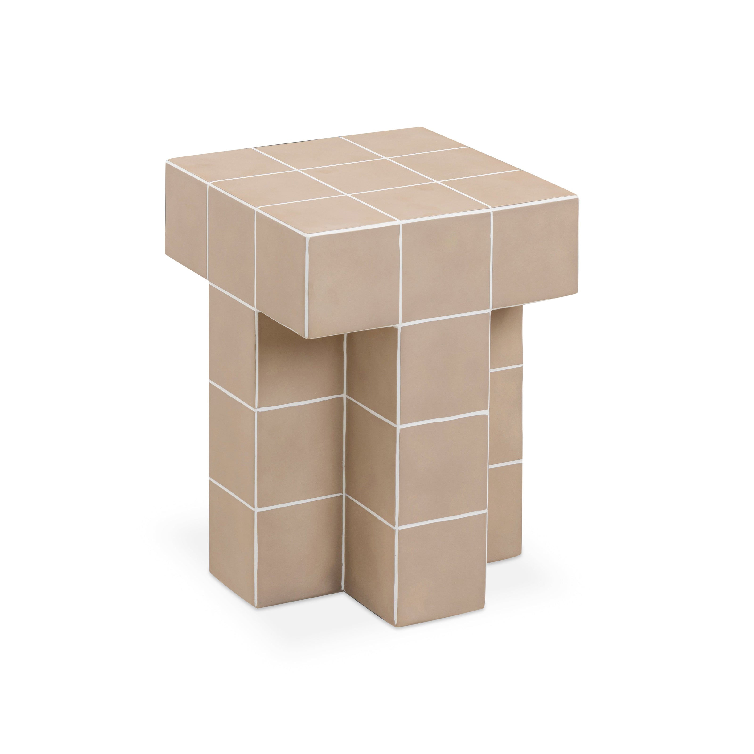 TOV Furniture Alma Tile Concrete Indoor/Outdoor Side Table