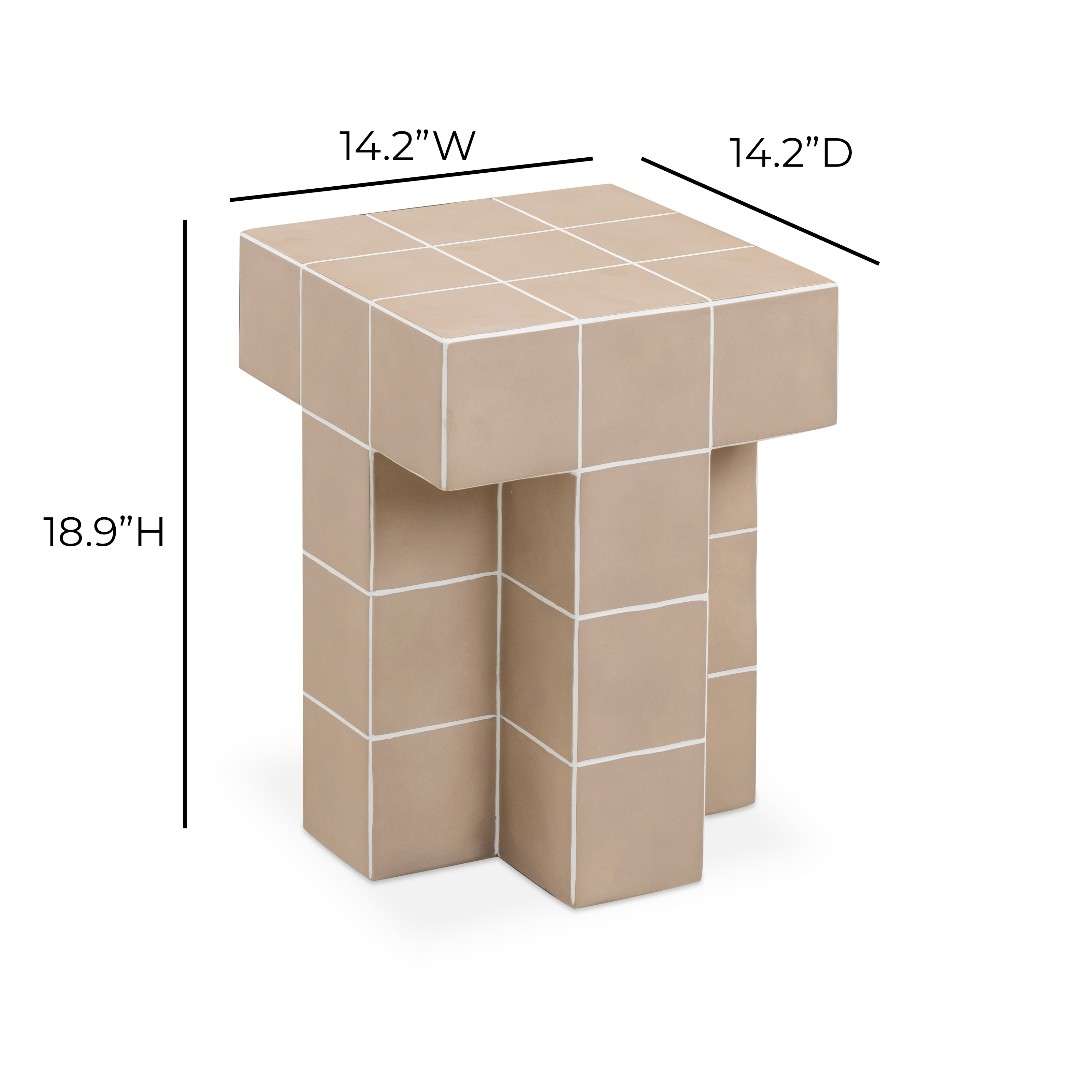 TOV Furniture Alma Tile Concrete Indoor/Outdoor Side Table