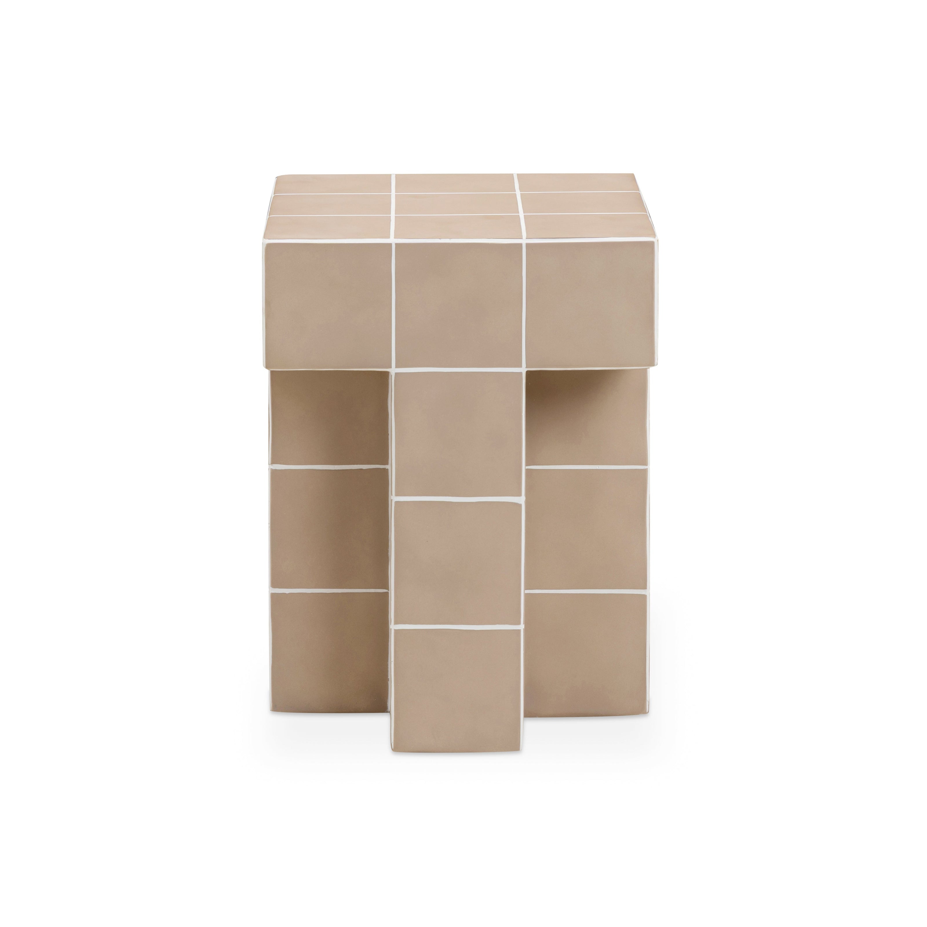 TOV Furniture Alma Tile Concrete Indoor/Outdoor Side Table