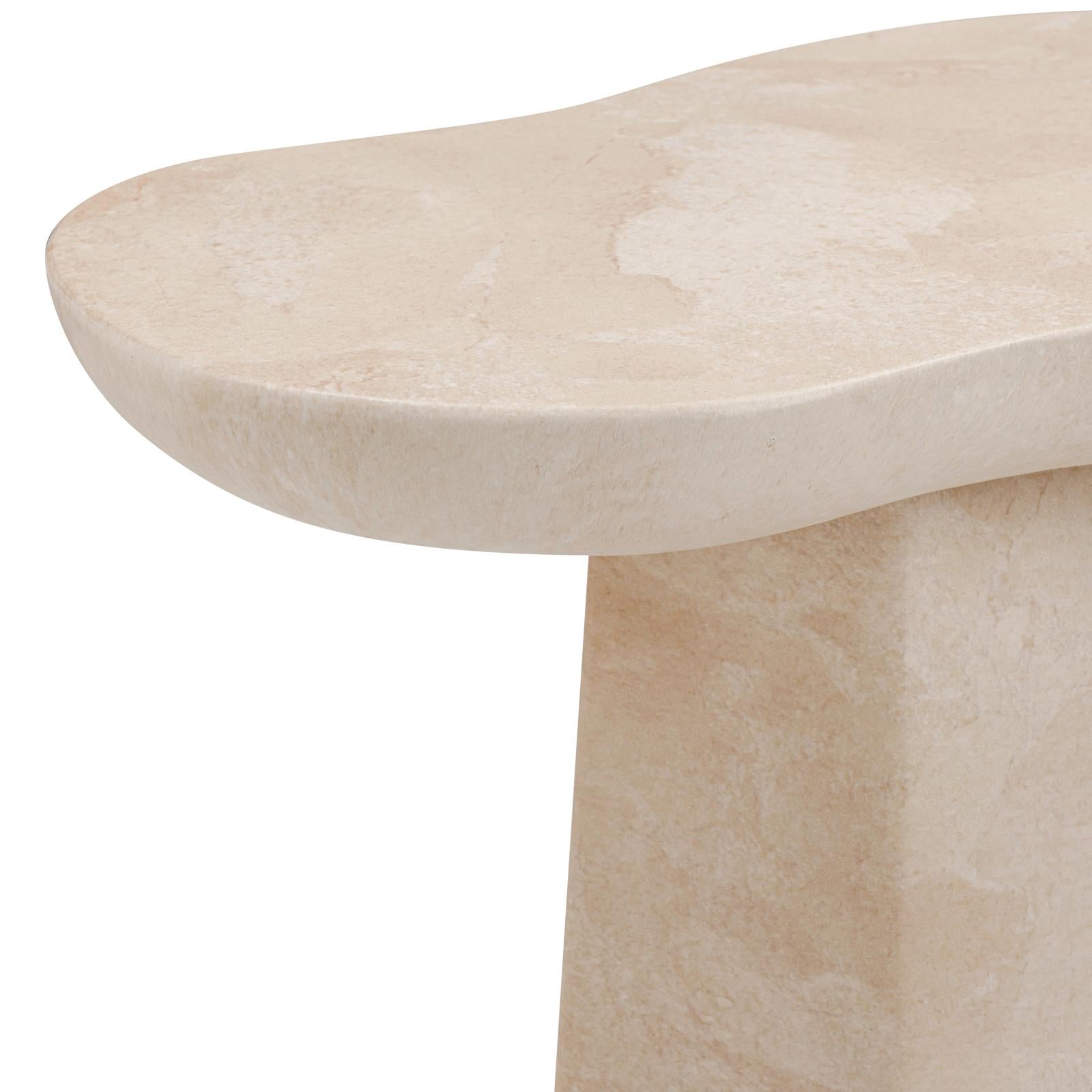 TOV Furniture Zaya Rose Faux Marble Indoor/Outdoor Concrete Side Table