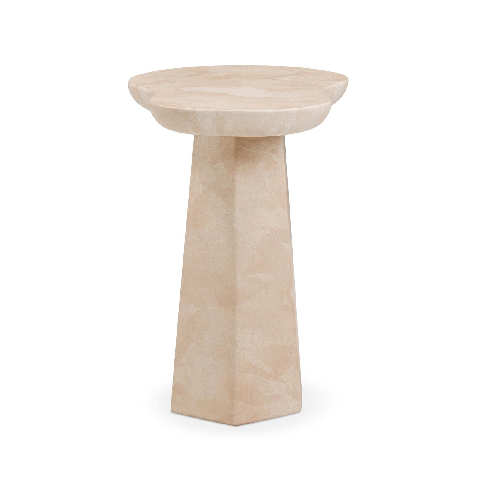 TOV Furniture Zaya Rose Faux Marble Indoor/Outdoor Concrete Side Table