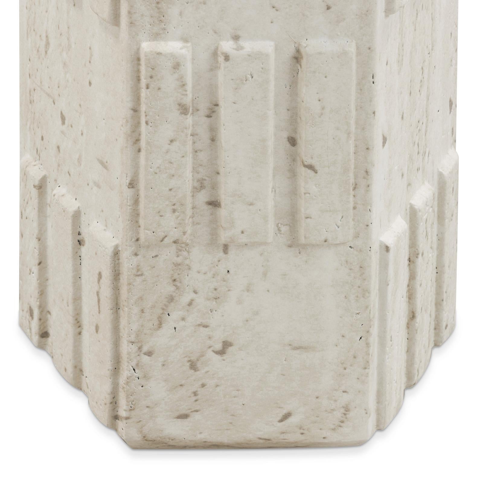 TOV Furniture Asta Faux Travertine Indoor/Outdoor Concrete Side Table