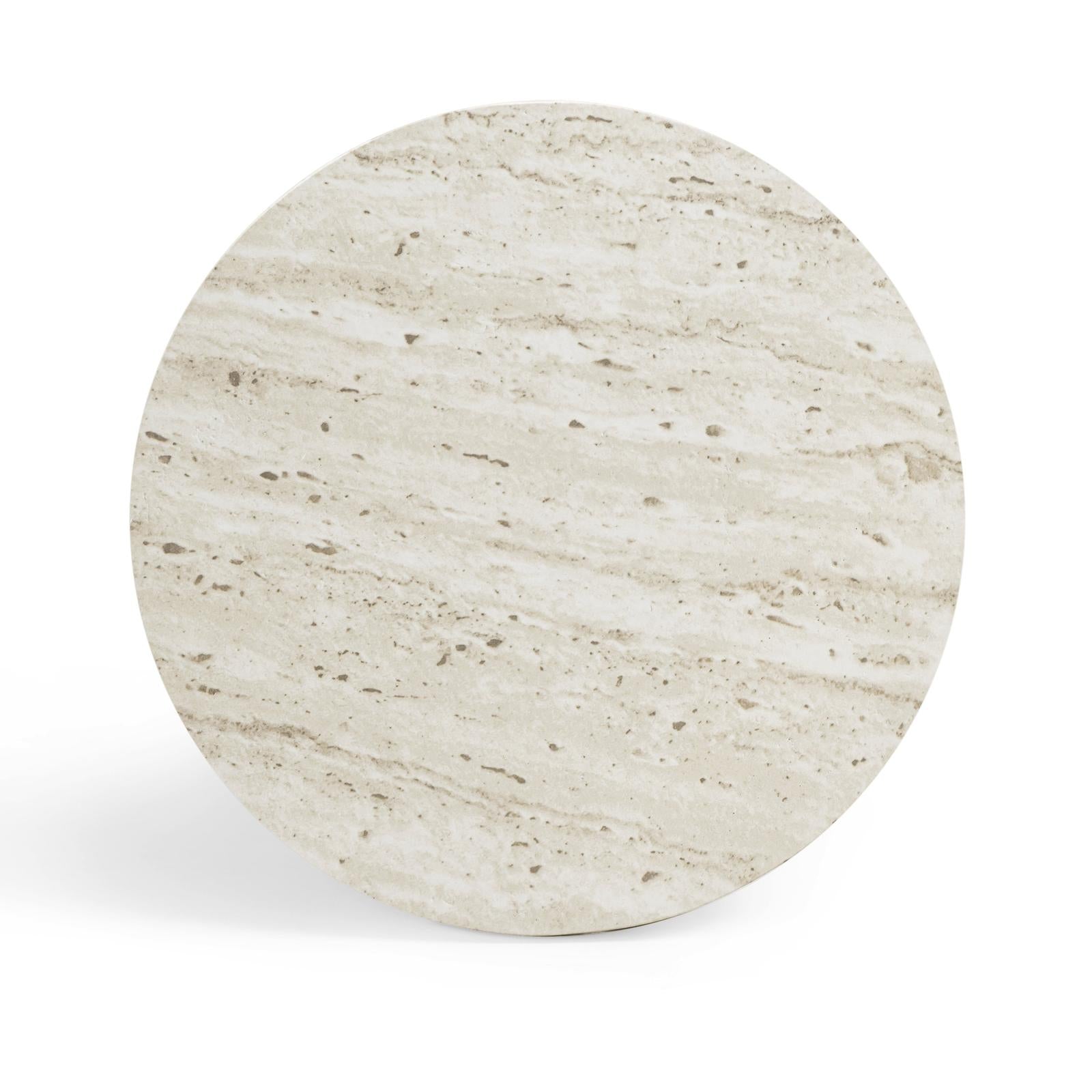 TOV Furniture Asta Faux Travertine Indoor/Outdoor Concrete Side Table